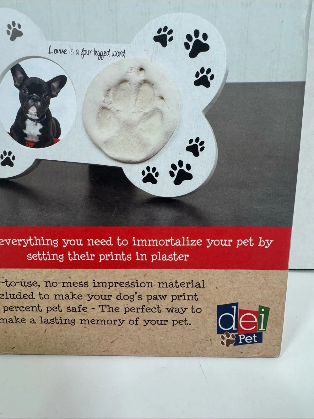Bone-Shaped Paw Print Frame Kit - White